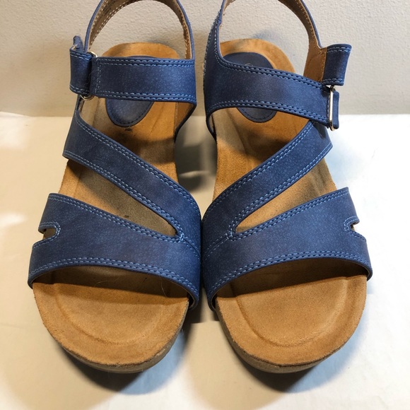 Eurosoft Soffit wedge adjustable comfort sandal Elaine Blue Sizec10 - Picture 2 of 14